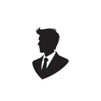 business man silhouette man with suit standing illustration business man logo vector